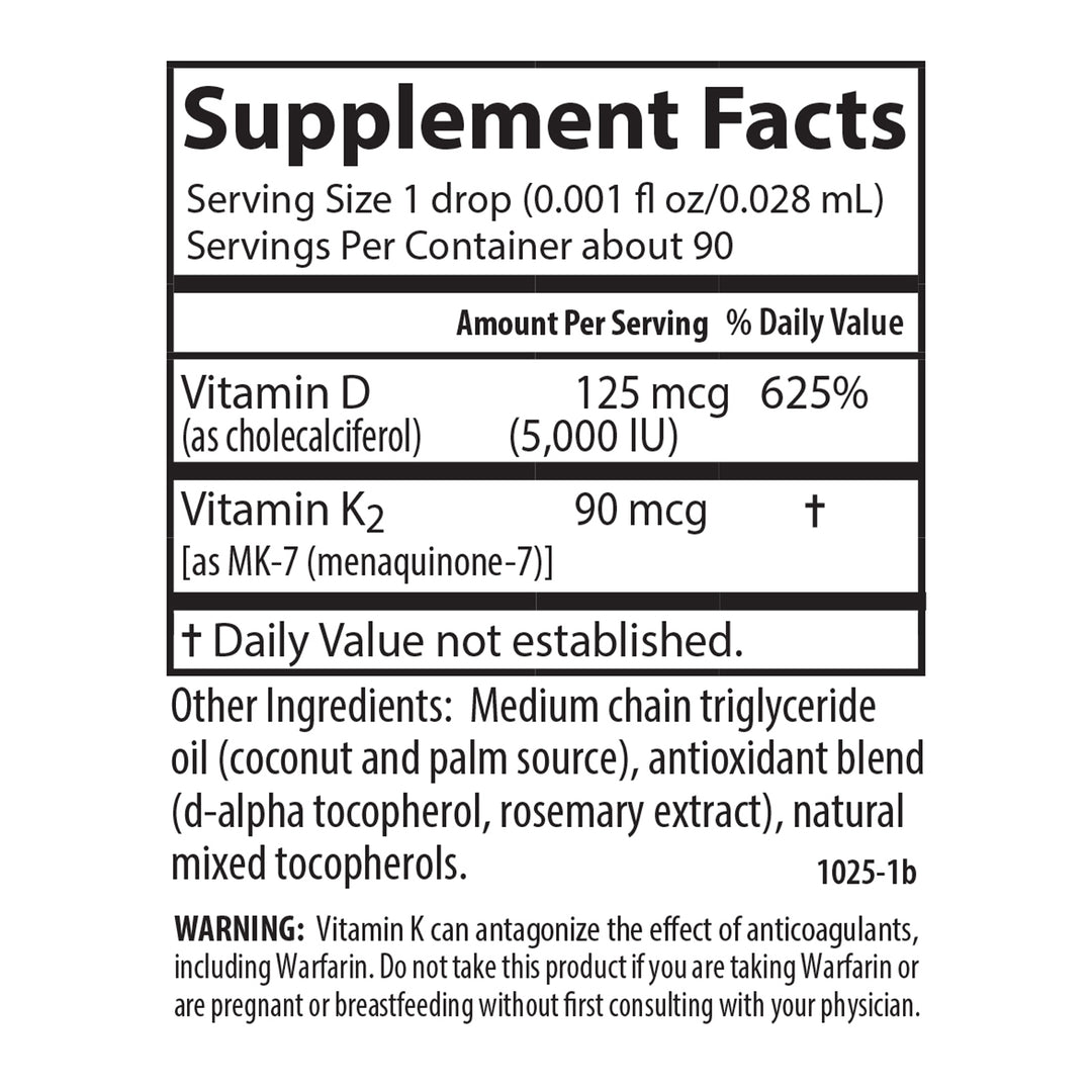 Super Daily® D3 + K2 5,000 IU (125 mcg) & 90 mcg