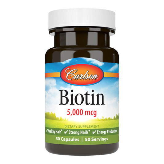 Biotin supports energy production; plays a role in many of our body's metabolic functions; and helps nourish healthy hair, skin, and nails. sku_2491-UPC 5000 mcg biotin benefits, biotin 5000, biotin 5000 mcg