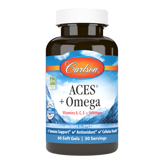 ACES® + Omega provides four essential antioxidants, plus omega-3s.