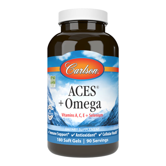 ACES® + Omega provides four essential antioxidants, plus omega-3s.