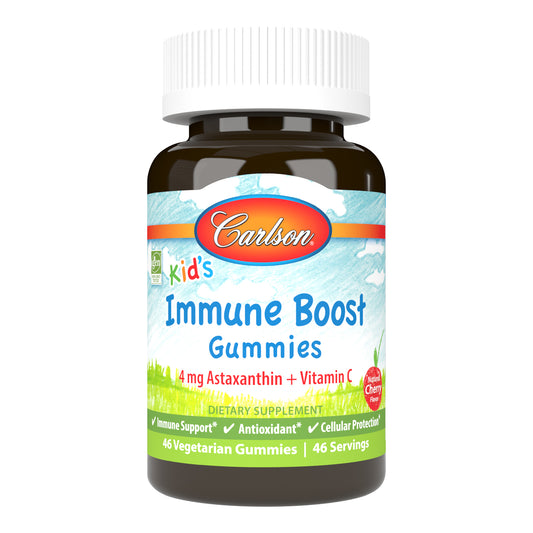Kid's Immune Boost Gummies provide 4 mg of astaxanthin and 100 mg of vitamin C in a single gummy to promote healthy immune system function. immune booster for kids, childrens immune support