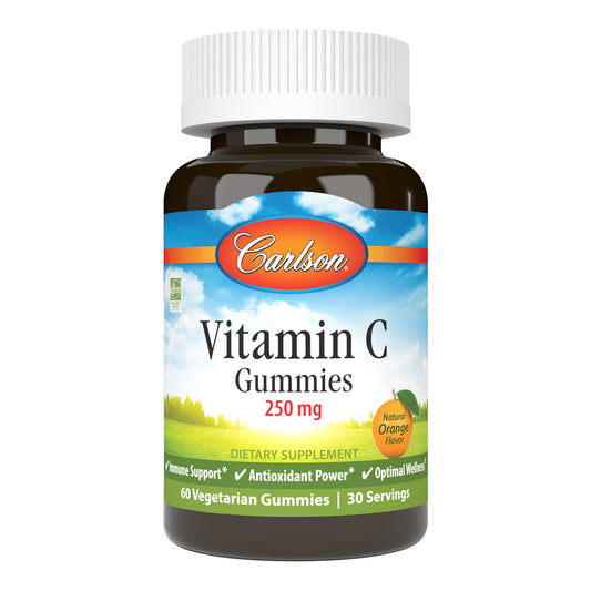 Vitamin C Gummies provide 250 mg of vitamin C, which supports a healthy immune system, and have a delicious tangy orange flavor.