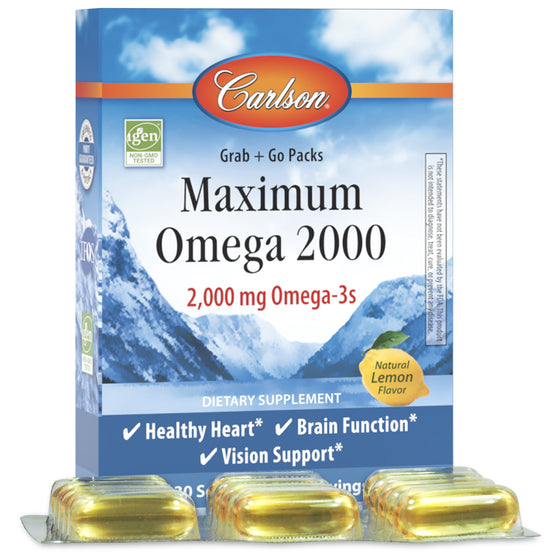 Maximum Omega 2000 is now available in convenient travel packs, great for a purse, work bag, gym bag, or traveling.