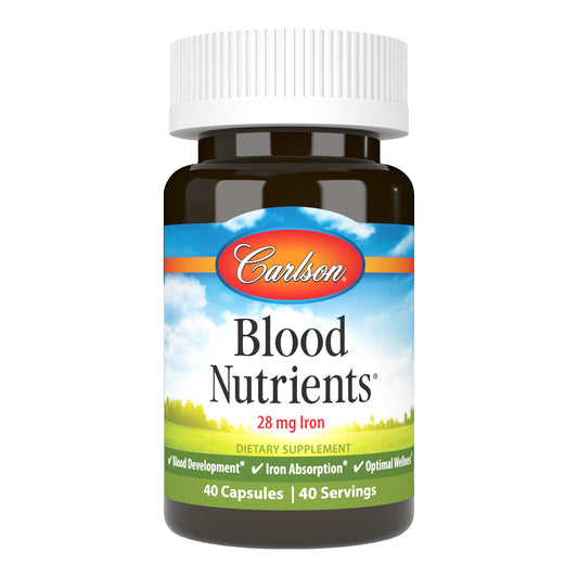 Blood Nutrients is an advanced formula designed to maintain healthy iron levels, and promote red blood cell formation and hemoglobin production. sku_4466-UPC blood vitamins, blood health vitamins