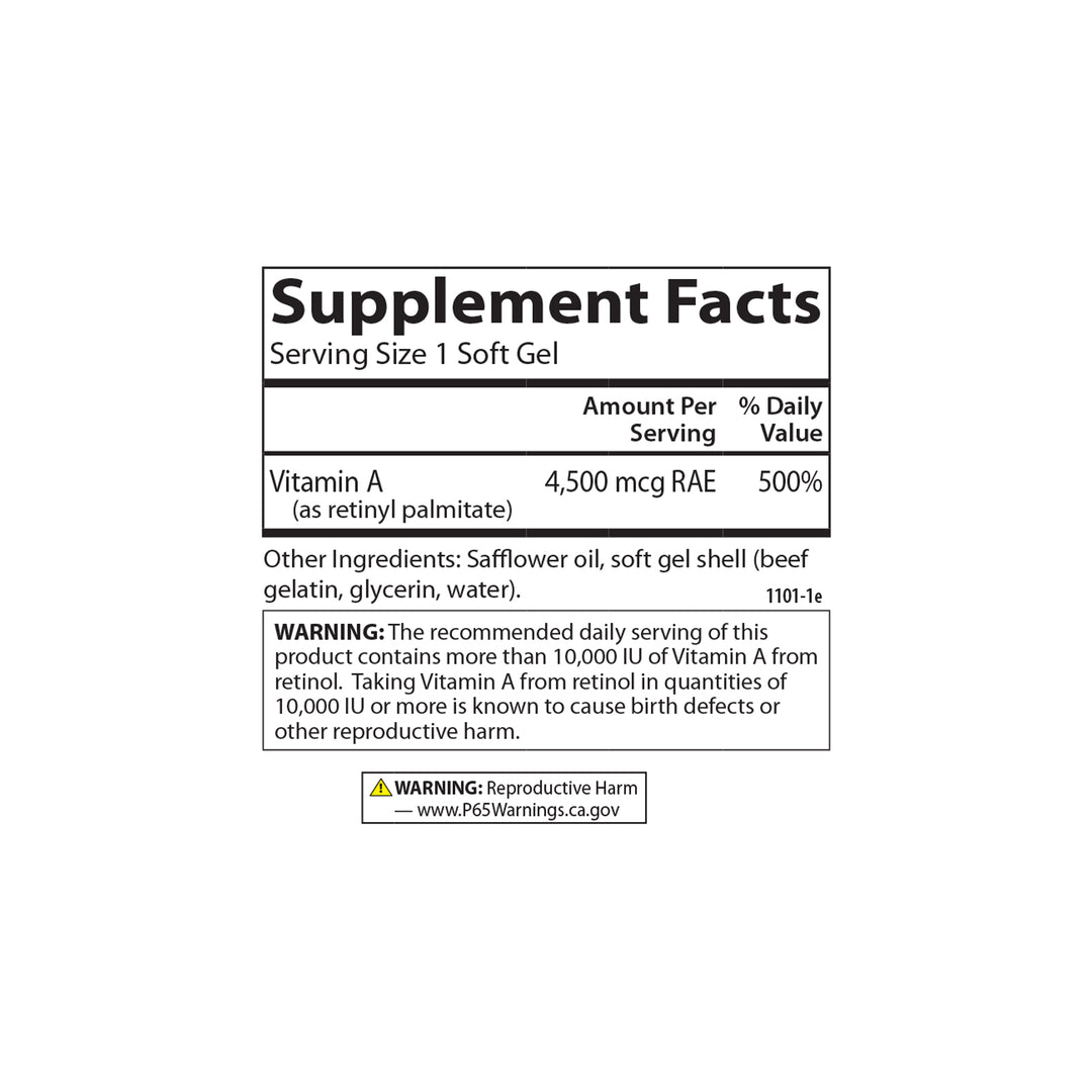 Vitamin A Palmitate 15,000 IU (4,500 mcg RAE)