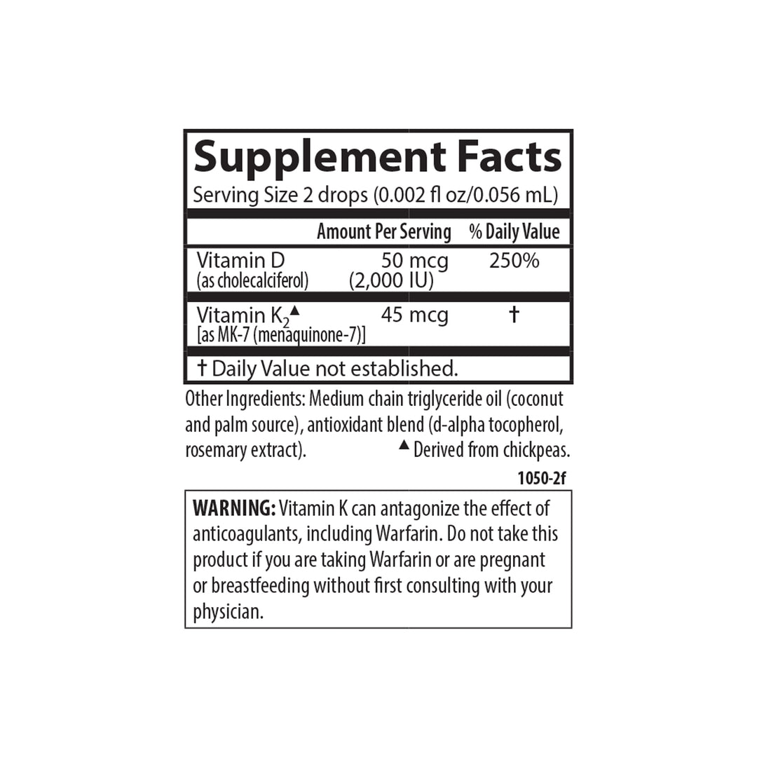 Super Daily® D3 + K2 2,000 IU (50 mcg) & 45 mcg