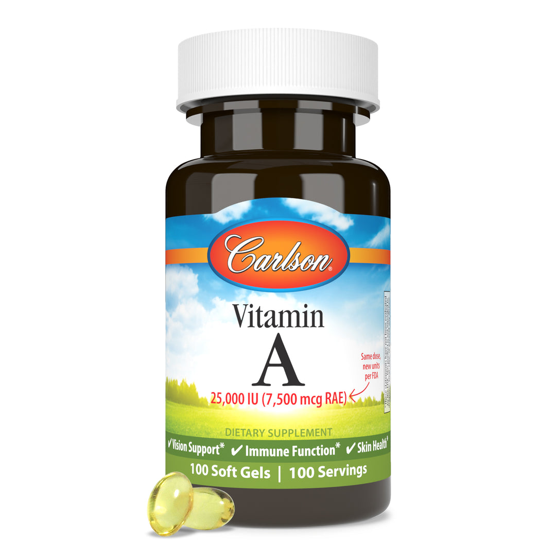 Vitamin A 25,000 IU (7,500 mcg RAE)