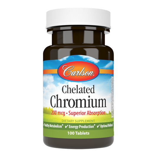 Carlson Chelated Chromium is blended with the important amino acid glycine for optimal absorption. sku_5511-UPC
