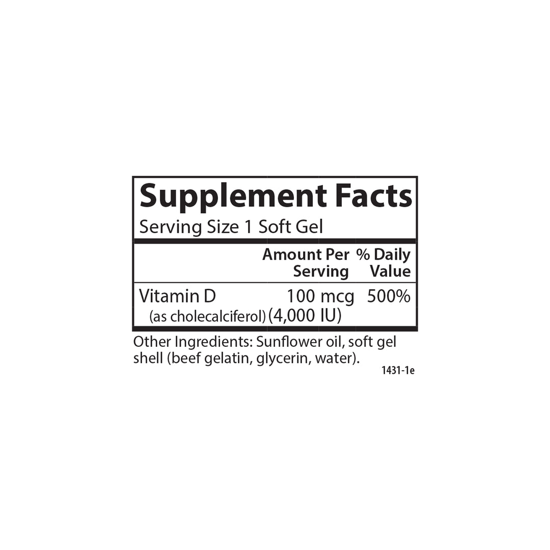 Vitamin D3 4,000 IU (100 mcg)