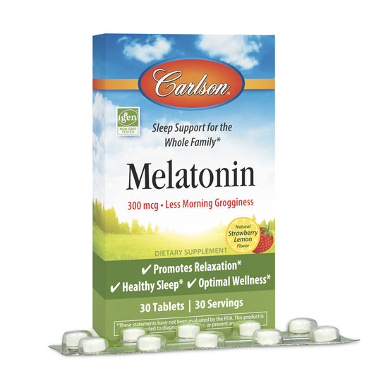 Melatonin, a hormone produced by the pineal gland in the brain, helps regulate the body's circadian rhythm, the internal clock that controls when we fall asleep and wake up.Carlson offer Melatonin in gummies for adults, or in delicious chewable tablets for the whole family, ages 4 and up.