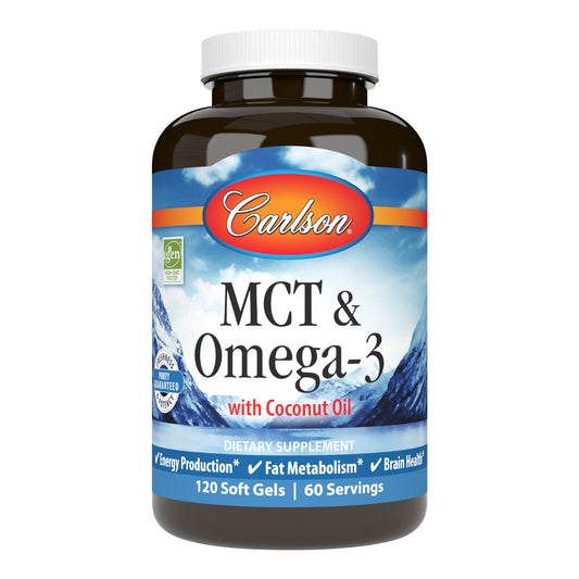 Get the benefits of two of the most important healthy fats, medium-chain triglycerides (MCTs) and omega-3 fatty acids, in a single supplement. mct supplement, coconut oil omega 3, mct oil supplement sku_1760-UPC