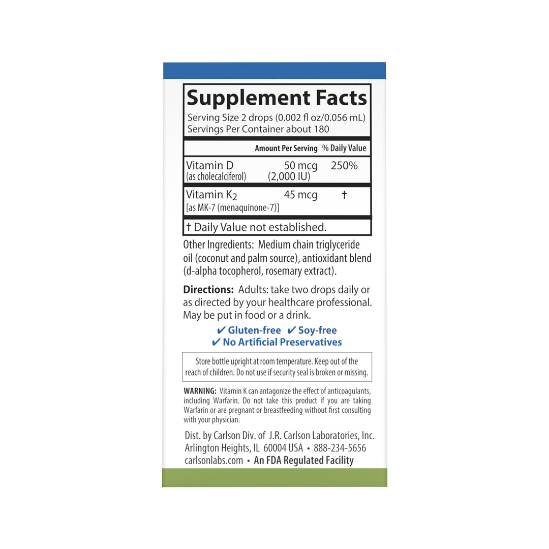 Super Daily® D3 + K2 2,000 IU (50 mcg) & 45 mcg