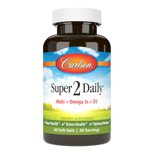Super 2 Daily is a super-strength, iron-free, twice-daily supplement packed with essential vitamins and minerals that support overall health. sku_4050-UPC