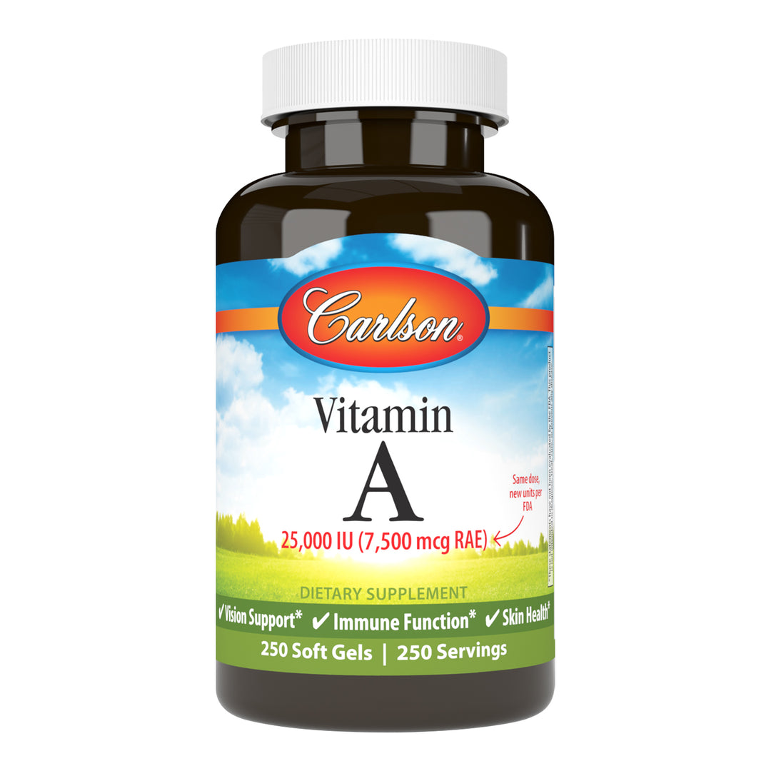 Vitamin A 25,000 IU (7,500 mcg RAE)