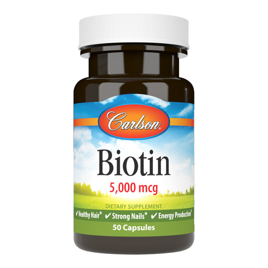 Biotin supports energy production; plays a role in many of our body's metabolic functions; and helps nourish healthy hair, skin, and nails. sku_2491-UPC 5000 mcg biotin benefits, biotin 5000, biotin 5000 mcg